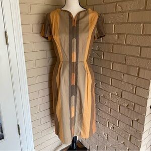 Vintage 1960s Cohama Broadcloth Sheath Dress Secretary Housewife Sz 17 Modern 6